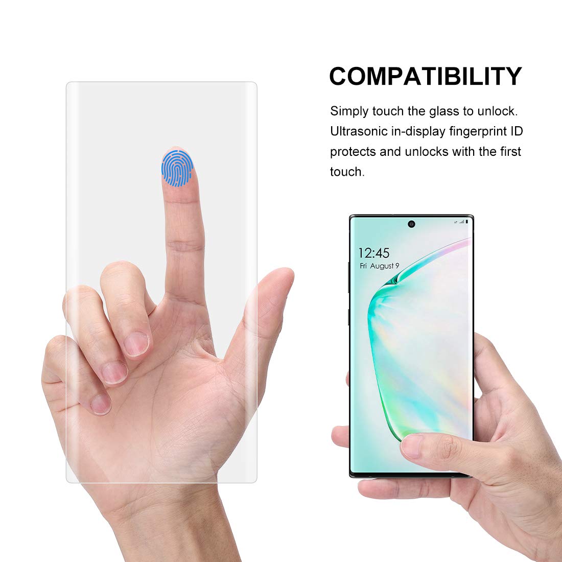 Galaxy Note 10+ (Plus) UV Tempered Glass Full Glue Screen Protector (Clear)